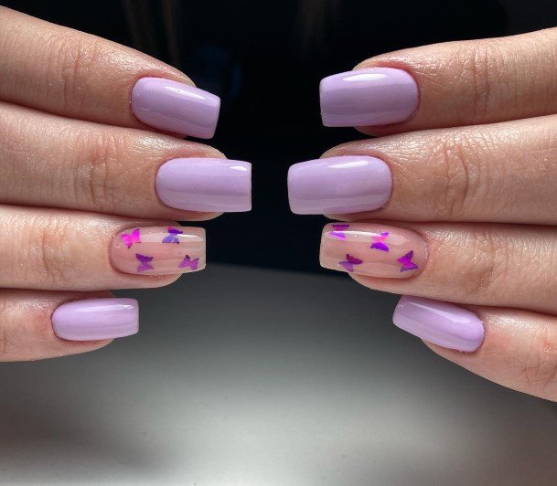 Charming Nails For Women Bright Purple