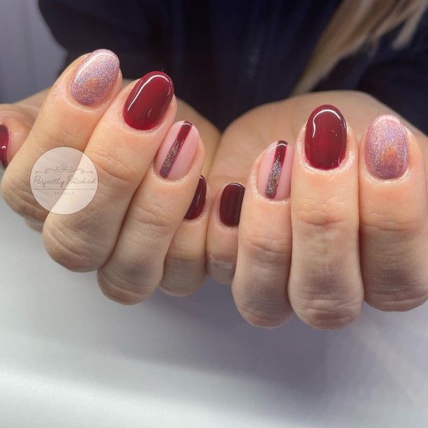 Charming Nails For Women Burgundy