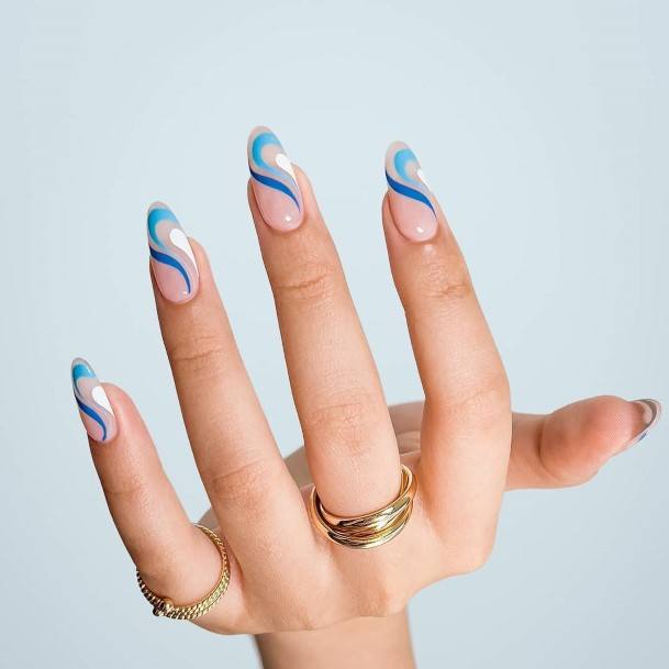 Charming Nails For Women Clear Blue