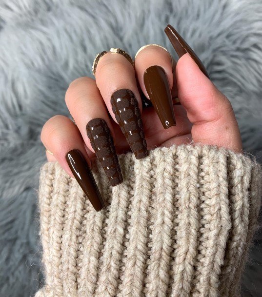 Charming Nails For Women Dark Brown