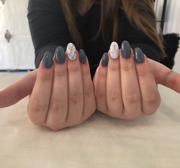 Charming Nails For Women Dark Grey