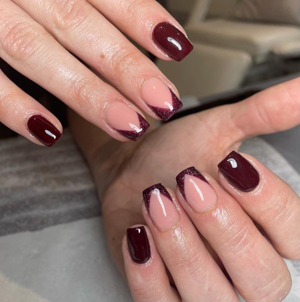 Charming Nails For Women Dark Red