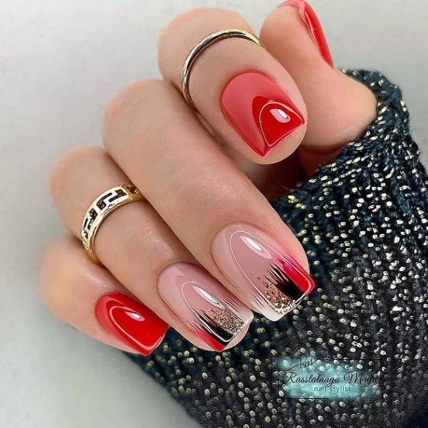 Charming Nails For Women Deep Red