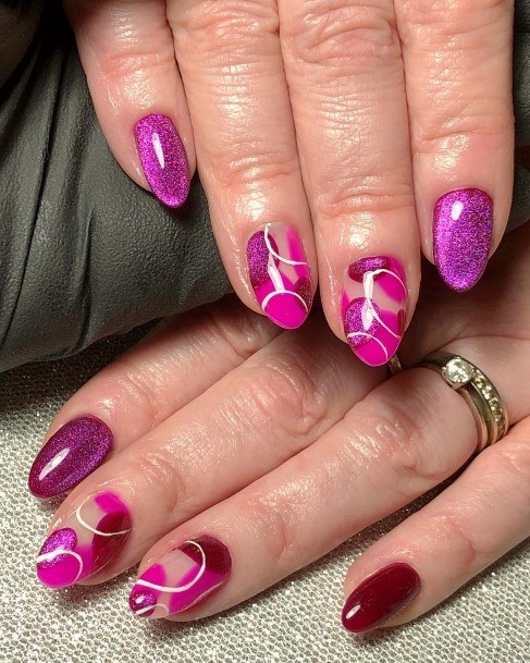 Charming Nails For Women Fuchsia