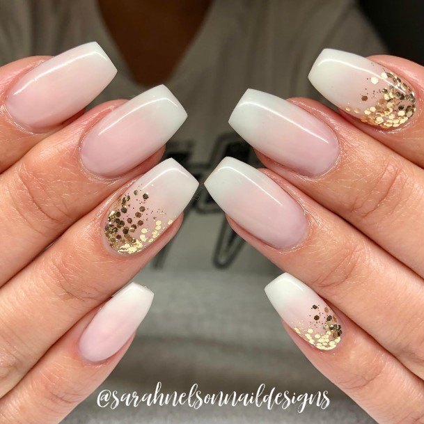 Charming Nails For Women Gold Ombre