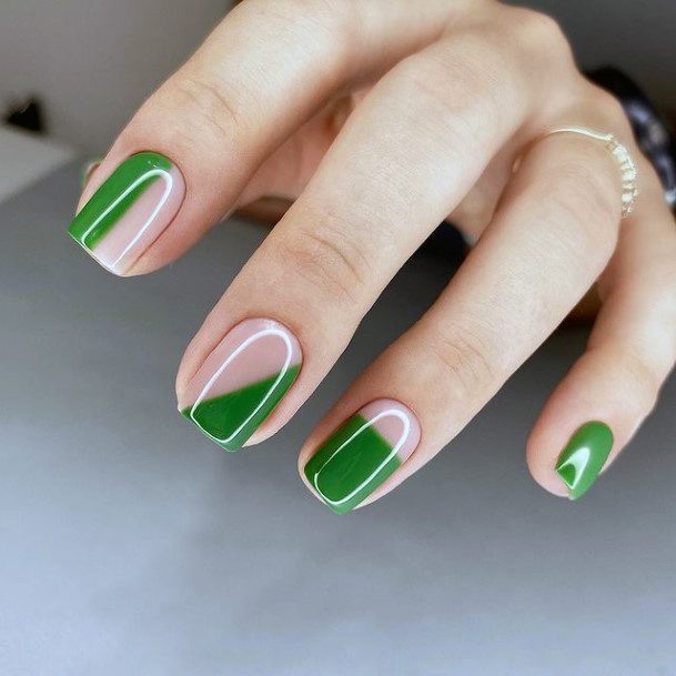 Charming Nails For Women Green Dress