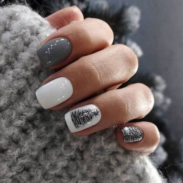 Charming Nails For Women Grey