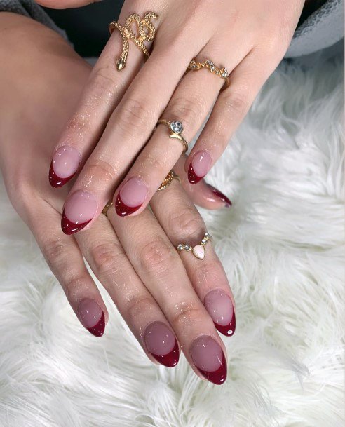 Charming Nails For Women Maroon Dress