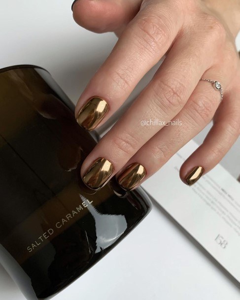 Charming Nails For Women Metallic Gold