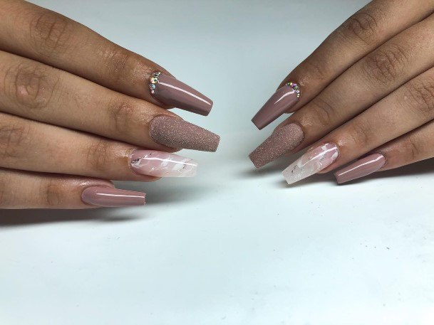 Charming Nails For Women Nude Marble