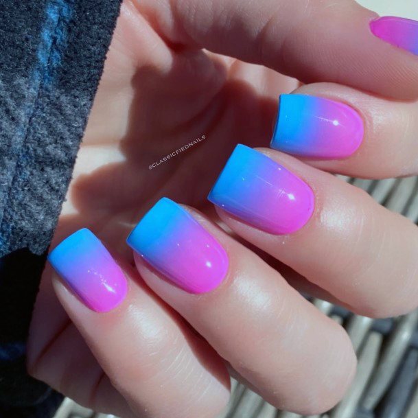 Charming Nails For Women Pink And Blue