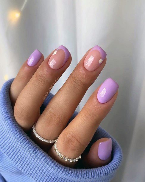 Charming Nails For Women Purple Dress