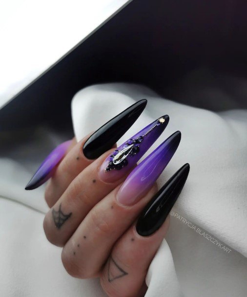 Charming Nails For Women Purple Ombre