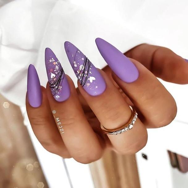 Charming Nails For Women Purple Summer