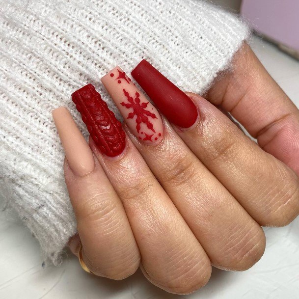 Charming Nails For Women Red And Nude