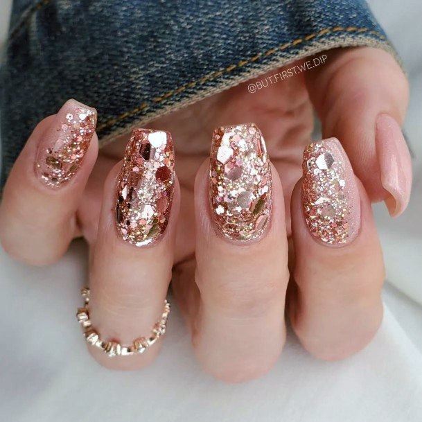 Charming Nails For Women Rose Gold