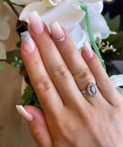 Charming Nails For Women Silver Ombre