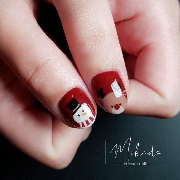 Charming Nails For Women Snowman