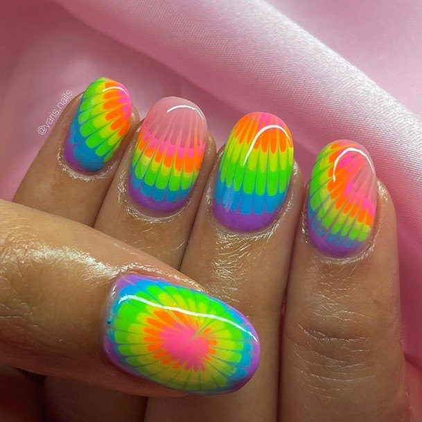 Charming Nails For Women Tie Dye