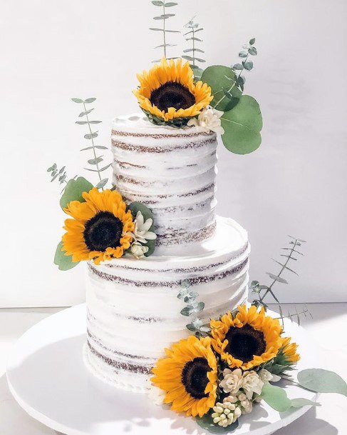 Charming Sunflower Wedding Cake Women