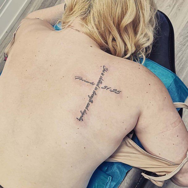 Charming Tattoos For Women Bible Verse Back