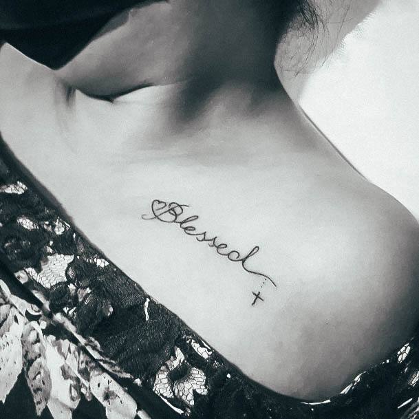 Charming Tattoos For Women Blessed
