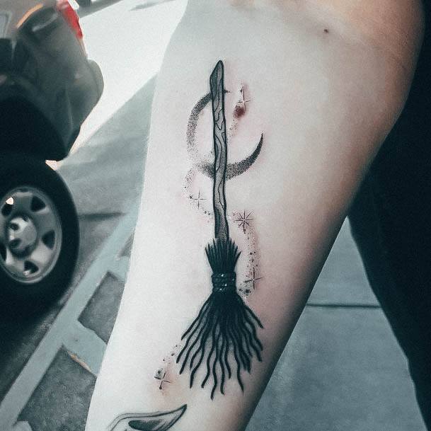 Charming Tattoos For Women Broom