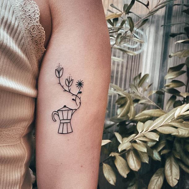 Charming Tattoos For Women Coffee Pot