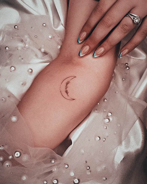 Charming Tattoos For Women Cresent Moon