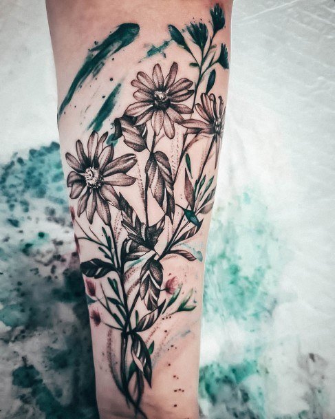 Charming Tattoos For Women Daisy Watercolor Forearm