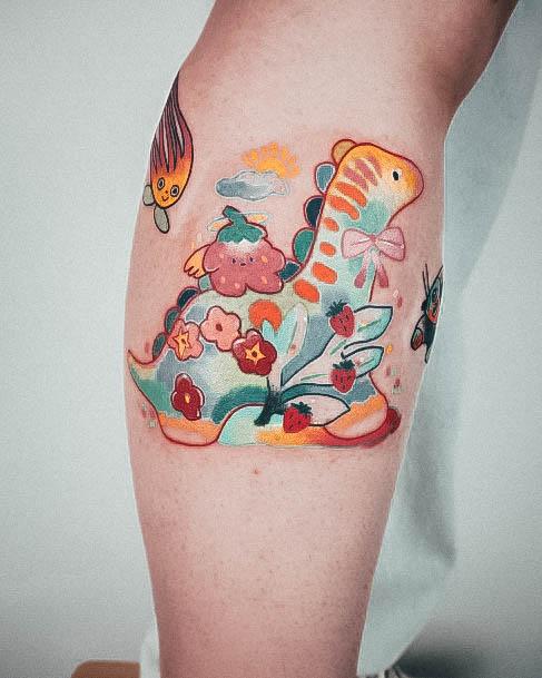 Charming Tattoos For Women Dinosaur