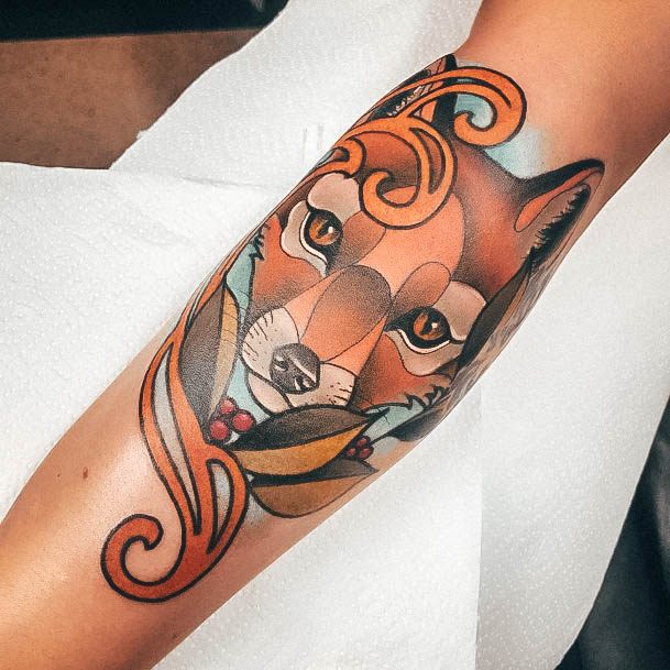 Charming Tattoos For Women Fox Leg