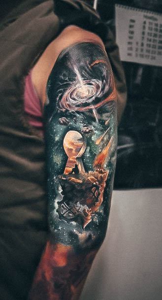 Charming Tattoos For Women Galaxy Full Arm Sleeve Realistic