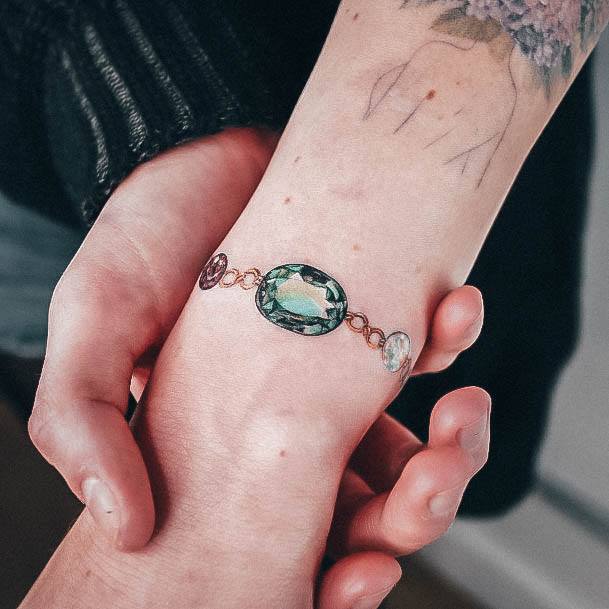 Charming Tattoos For Women Gem Wrist Bracelet