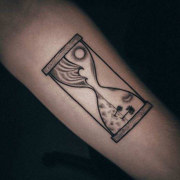 Charming Tattoos For Women Hourglass Leg Black Ink