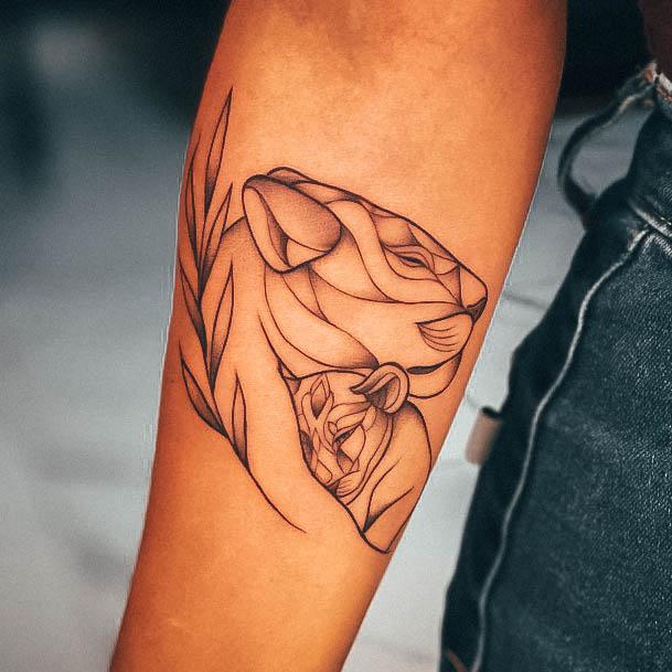 Charming Tattoos For Women Lioness