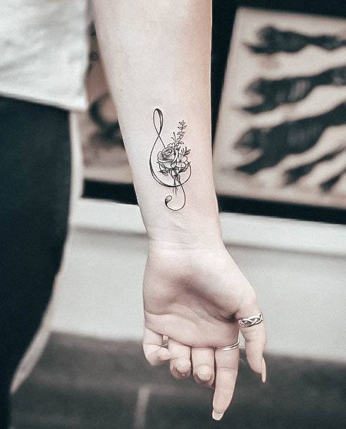 Charming Tattoos For Women Music Note