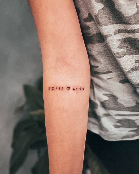 Charming Tattoos For Women Name Sofia Inner Forearm