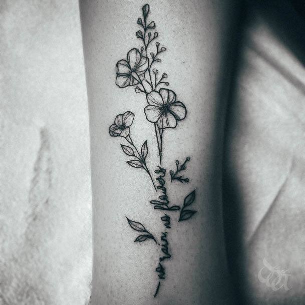 Charming Tattoos For Women Quote Flower