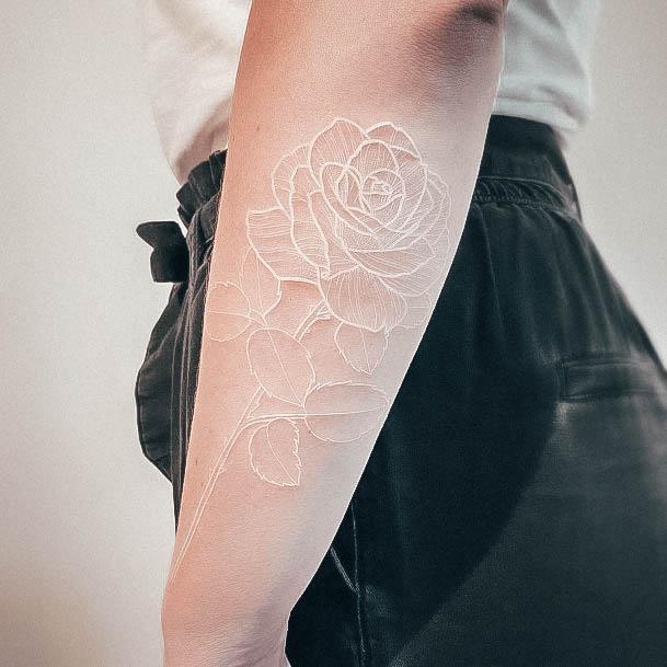 Charming Tattoos For Women Rose Forearm