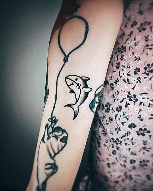 Charming Tattoos For Women Shark