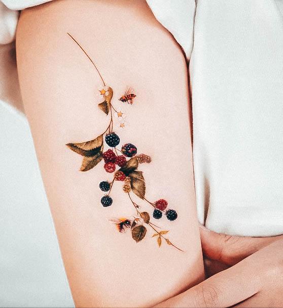 Charming Tattoos For Women Strawberry