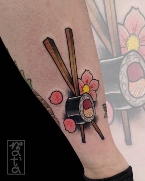 Charming Tattoos For Women Sushi