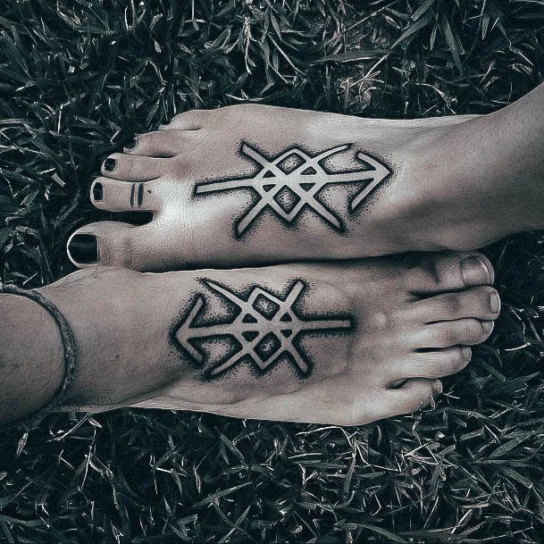 Charming Tattoos For Women Viking Feet Matching Negative Space