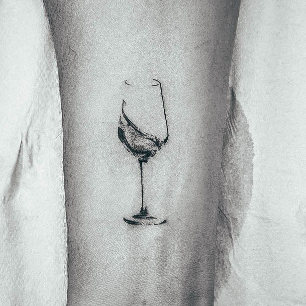 Charming Tattoos For Women Wine Glass