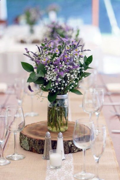 Cherishable Lavender Flowers Wedding Table Decor