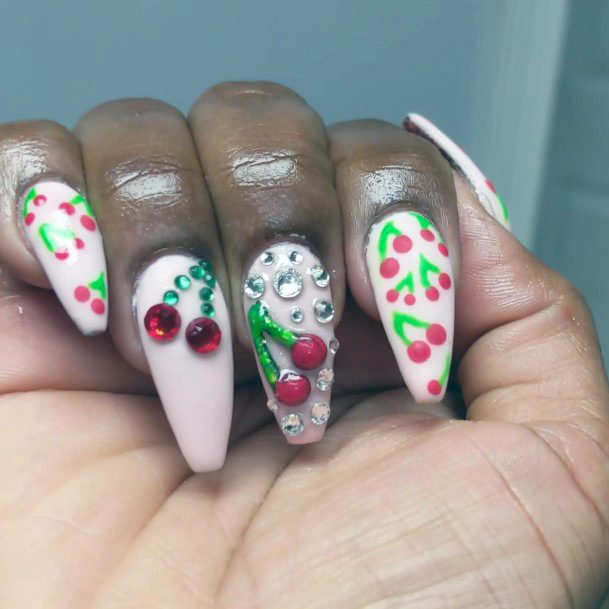 Cherry Art On Nails Women