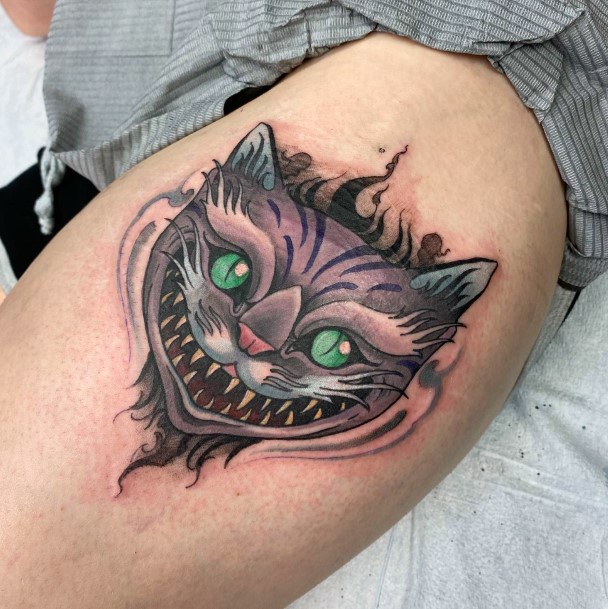 Cheshire Cat Female Tattoo Designs