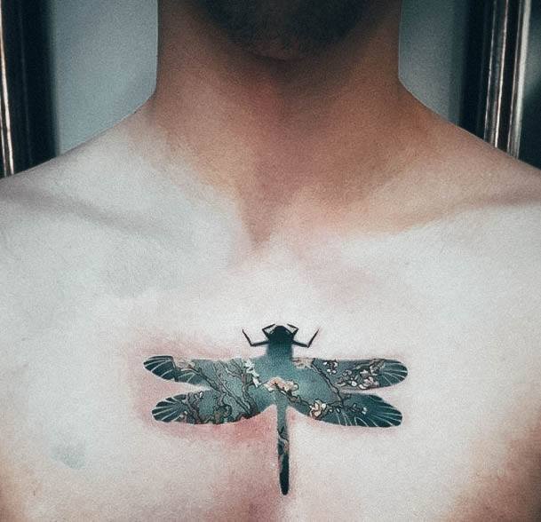 Chest Elaborate Styles For Womens Dragonfly Tattoo