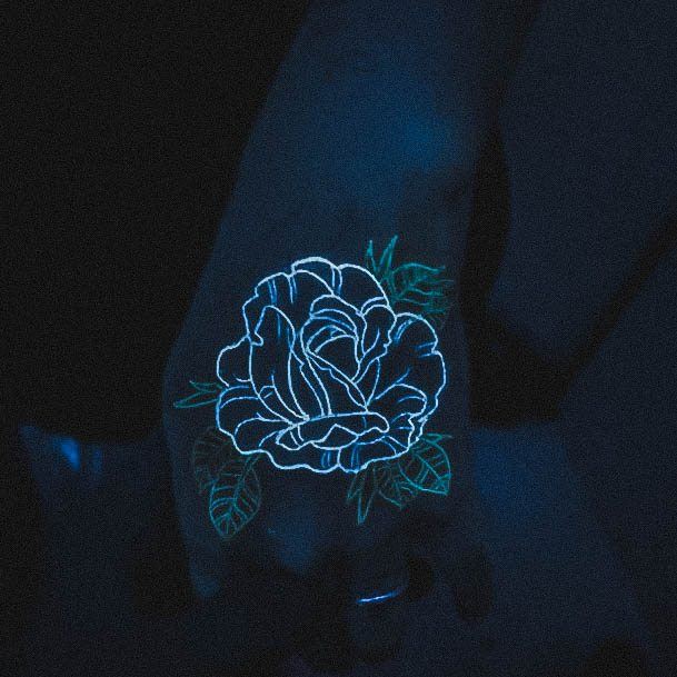 Chest Flower Incredible Glow In The Dark Tattoo For Ladies